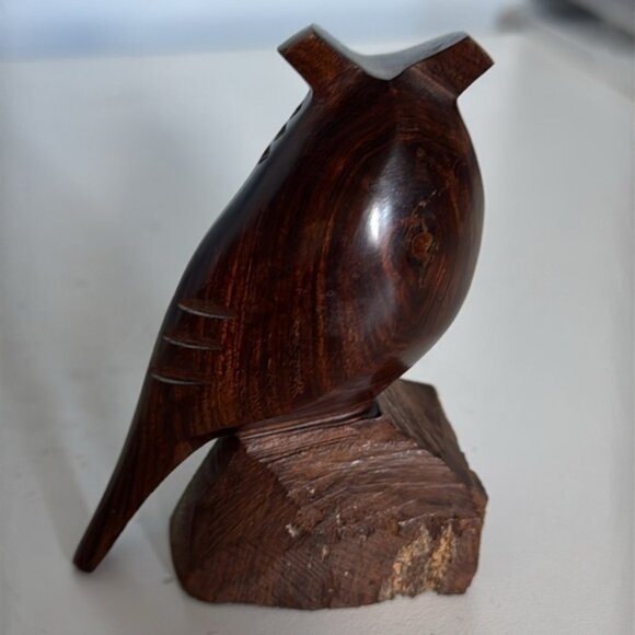 Vintage Ironwood Carved Owl Sculpture Approx 4” Tall - Picture 5 of 11